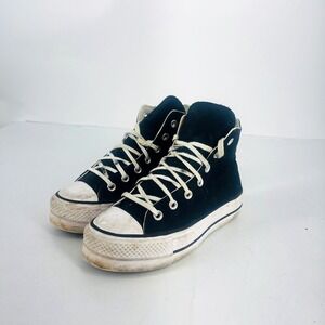 Converse Chuck Taylor All Star Platform High Top Black Canvas Sneakers Mens 5 W7